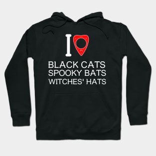 I Love Black Cat Spooky Bats Witches' Hats Hoodie